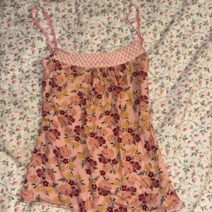 Beaded floral tank top